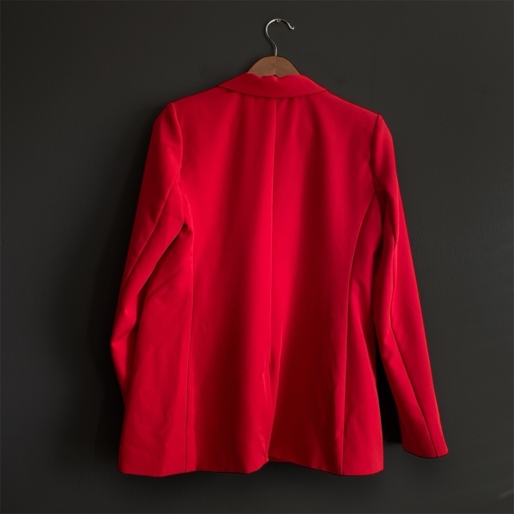Bailey 44 Red Blazer Office Tailored Event Party Bold Holiday Grunge Christmas M - Picture 3 of 6